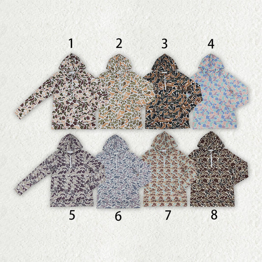 Sibling Adult Women Long Sleeve Southern Camo Zip Pocket Hoodies Tops