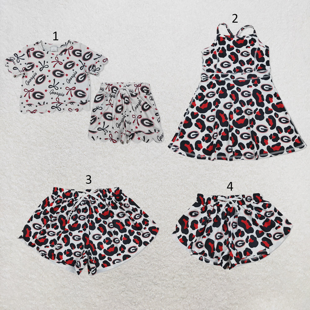 Sibling Mama and Me Kids Bows G Team Clothes Sets Yoga Active Dress Butterfly Shorts