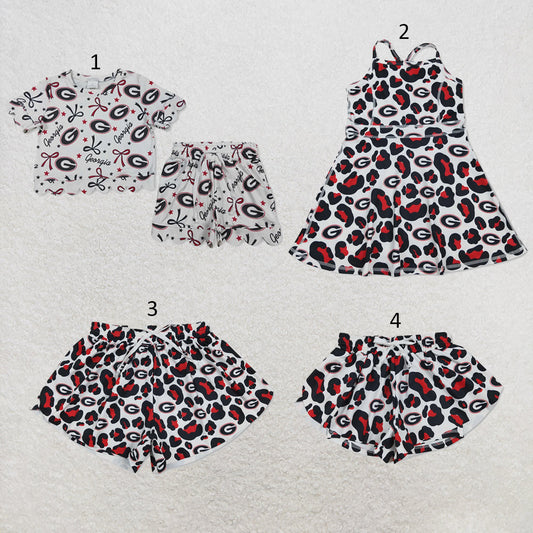 Sibling Mama and Me Kids Bows G Team Clothes Sets Yoga Active Dress Butterfly Shorts