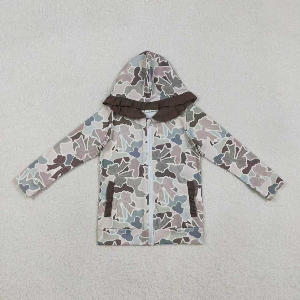 Sibling Family Adult Kids Bows Camo Pockets Zip Hunting Hoodie Jackets Top