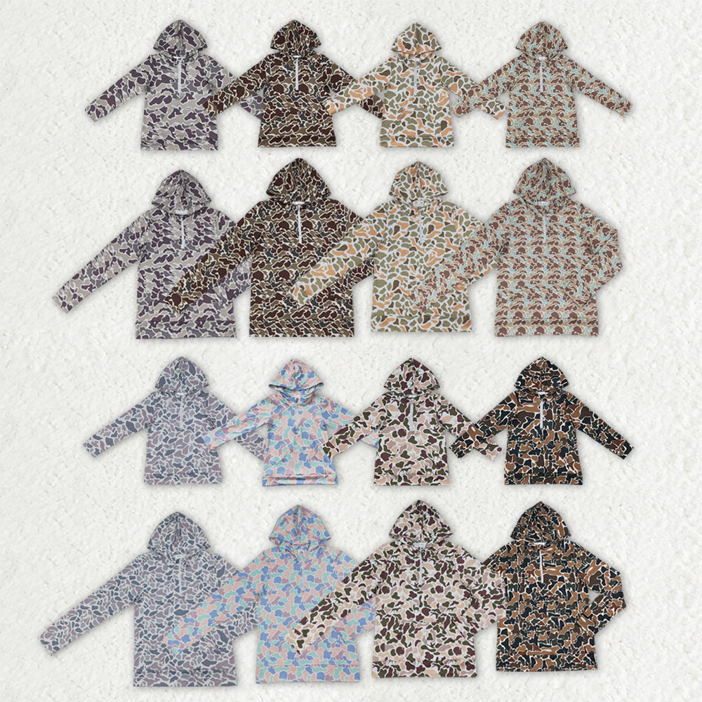 Mama and Me Boys Long Sleeve Southern Camo Zip Pockets Hoodies Top
