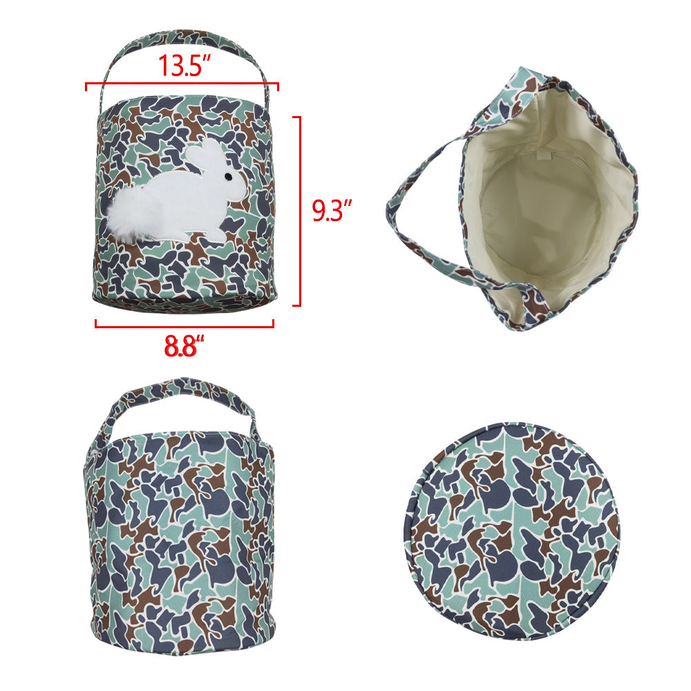 Embroidery Rabbits Baby Kids Southern Green Camo Easter Lunch Boxes Bags