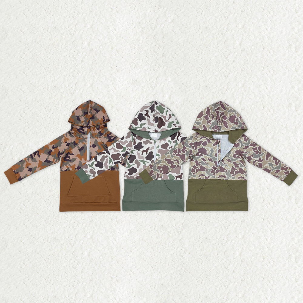 Sibling Baby Boys Southern Camo Pocket Zipper Hunting Hoodies Tops