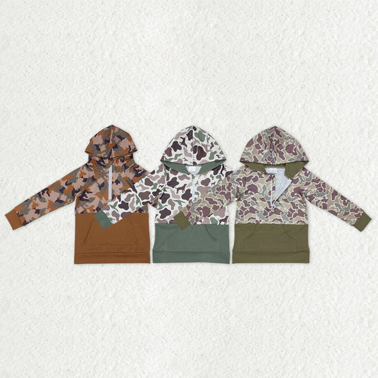 Sibling Baby Boys Southern Camo Pocket Zipper Hunting Hoodies Tops