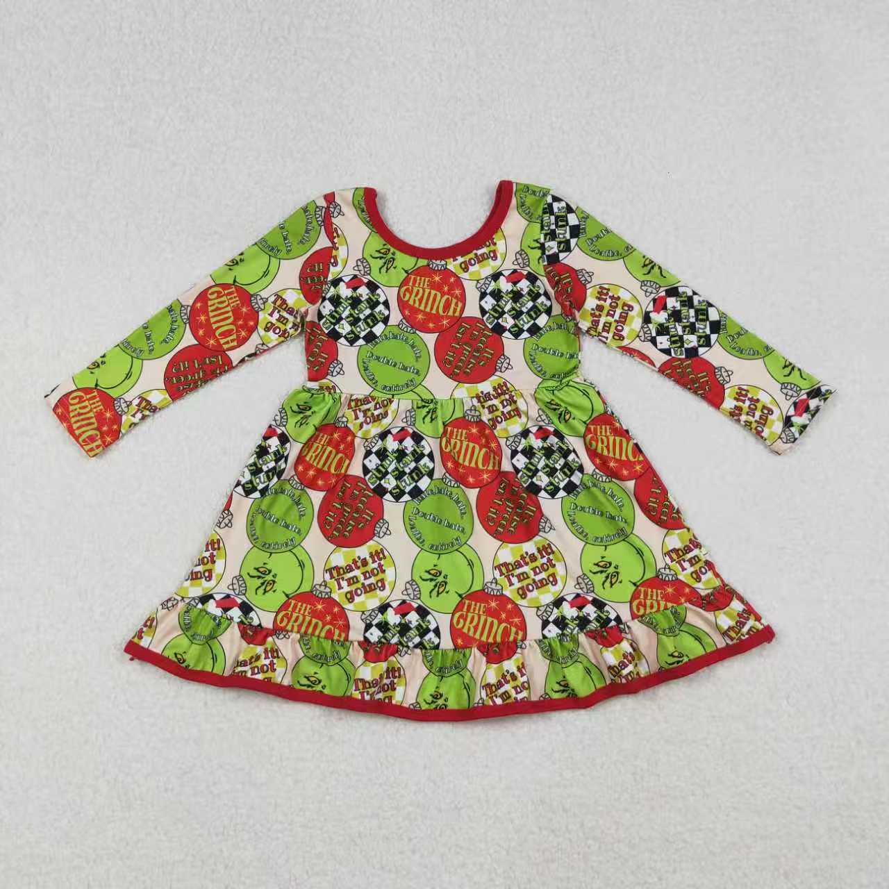 Sibling Baby Boys Girls Grin Lights Christmas Pajamas Set Knee Length Dress Zipper Footie Rompers