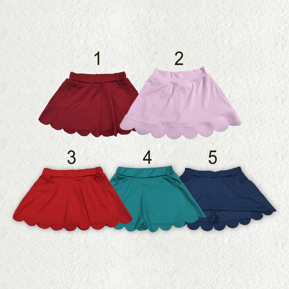 Sibling Baby Girls Yoga Active Pockets Shorts Scallop Skirt Shorts Bottom