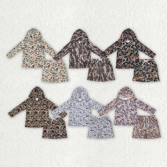 Sibling Baby Boys Long Sleeve Southern Camo Hoodie Top Pockets Shorts Clothes Sets
