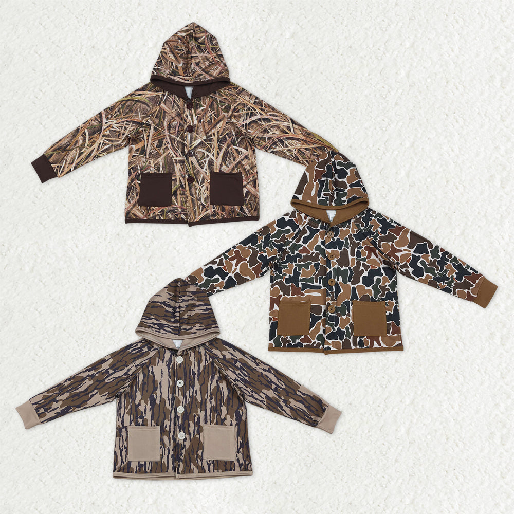 Sibling Baby Boys Southern Camo Pockets Button Hoodies Jackets Top