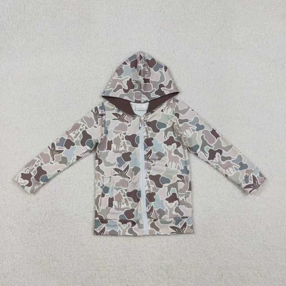 Sibling Family Adult Kids Bows Camo Pockets Zip Hunting Hoodie Jackets Top