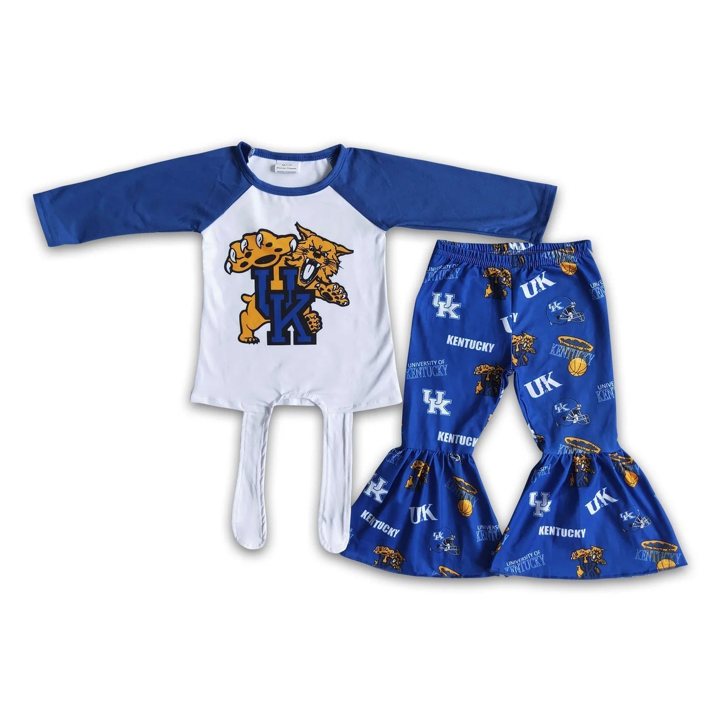 Sibling Baby Girls Bows UK Team Clothes Sets Yoga Active Knee Length Dress Butterfly Shorts