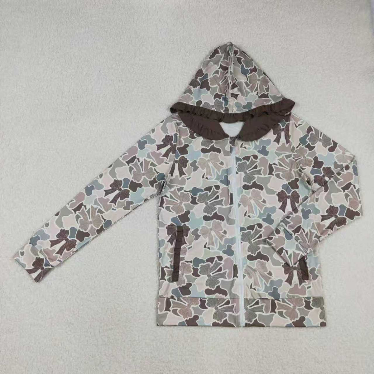 Sibling Family Adult Kids Bows Camo Pockets Zip Hunting Hoodie Jackets Top