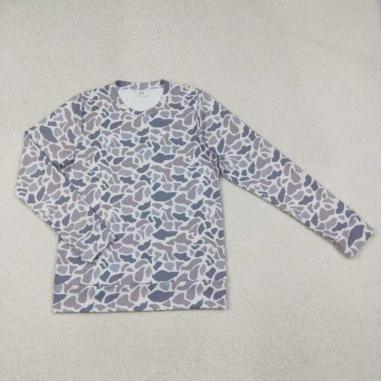 Sibling Adult Women Camo Long Sleeves Yoga Active Tee Shirts Tops