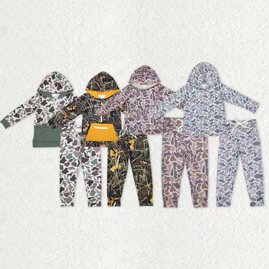 Sibling Baby Boys Southern Camo Hoodies Top Pockets Legging Pant Clothes Sets