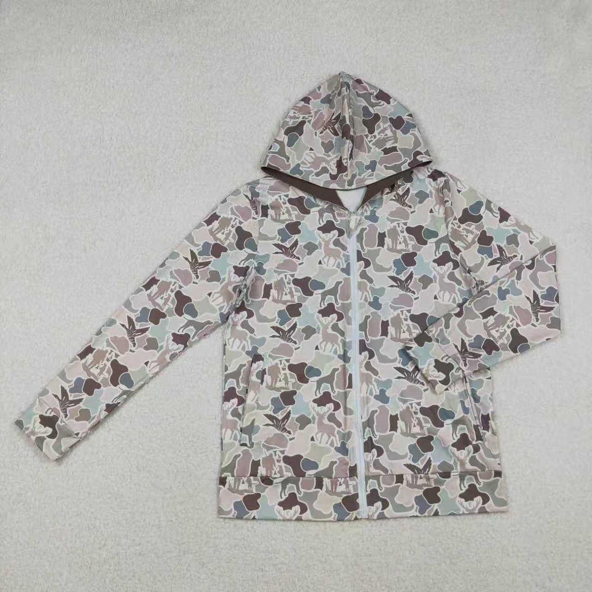 Sibling Family Adult Kids Bows Camo Pockets Zip Hunting Hoodie Jackets Top