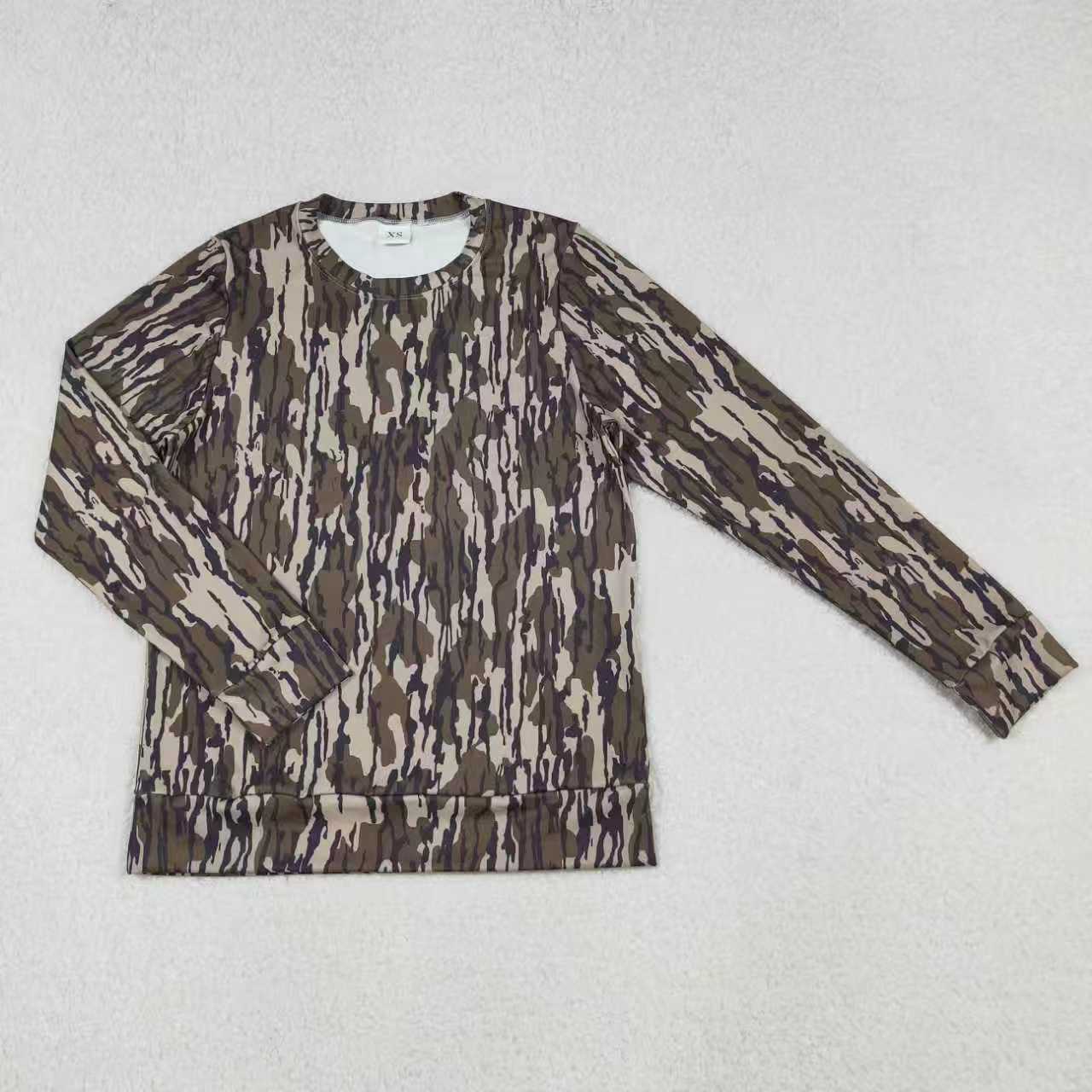 Sibling Adult Women Camo Long Sleeves Yoga Active Tee Shirts Tops