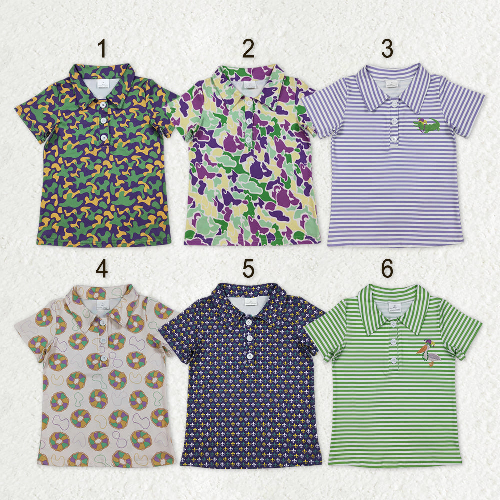 Sibling Baby Boys Mardigras Button Polo Shirts Top
