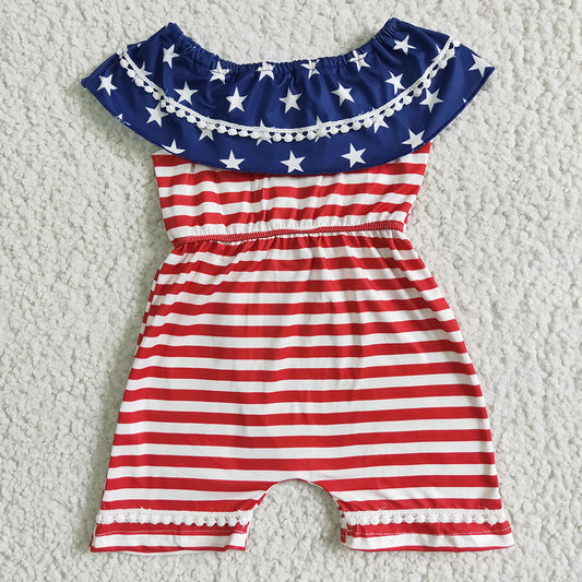 4th of July stars stripes sleeveless jumpsuit A4-5