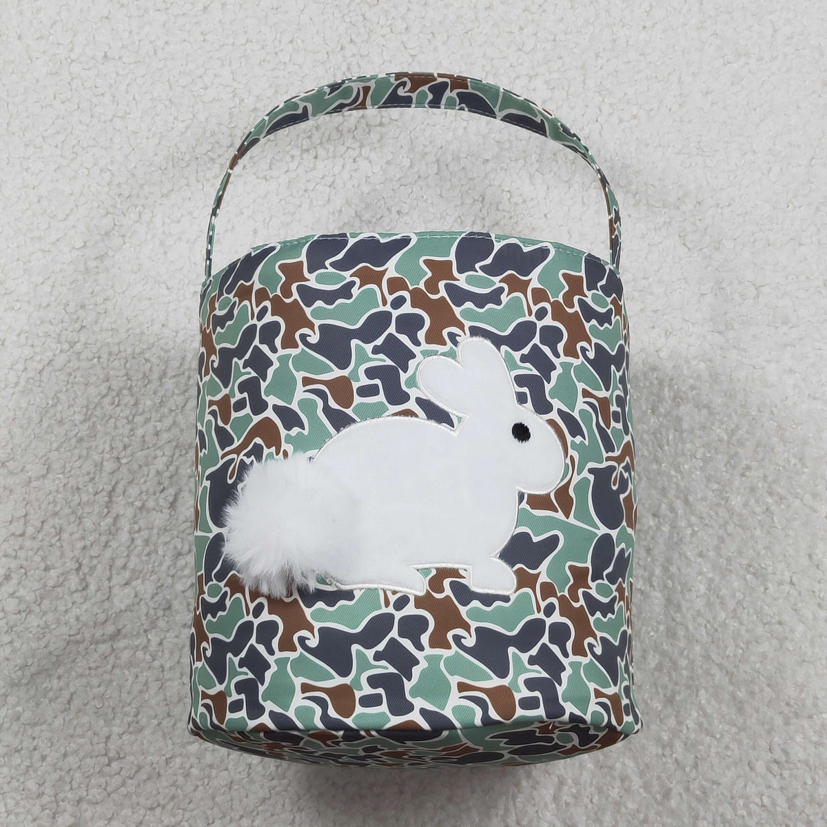 Sibling Baby Kids Embroidery Rabbits Camo Basket Bucket Bags