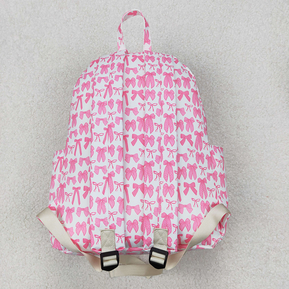 Two Colors Sibling Baby Girls Pink Blue Bows Backpacks Bags