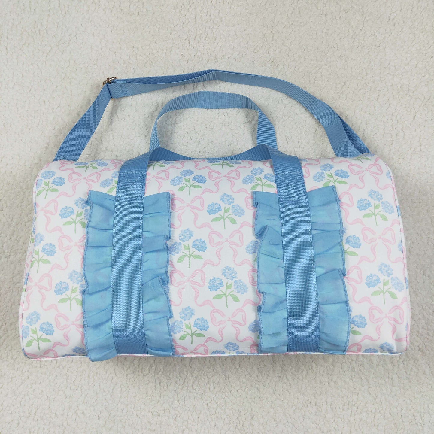 BA0294 Flowers Ruffle Gym Duffles Bags
