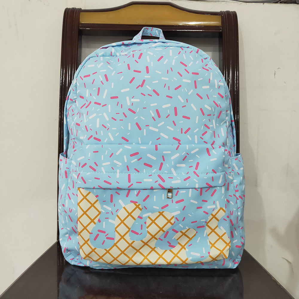 BA0297 baby girls blue drips sprinkles back to school backpacks bags