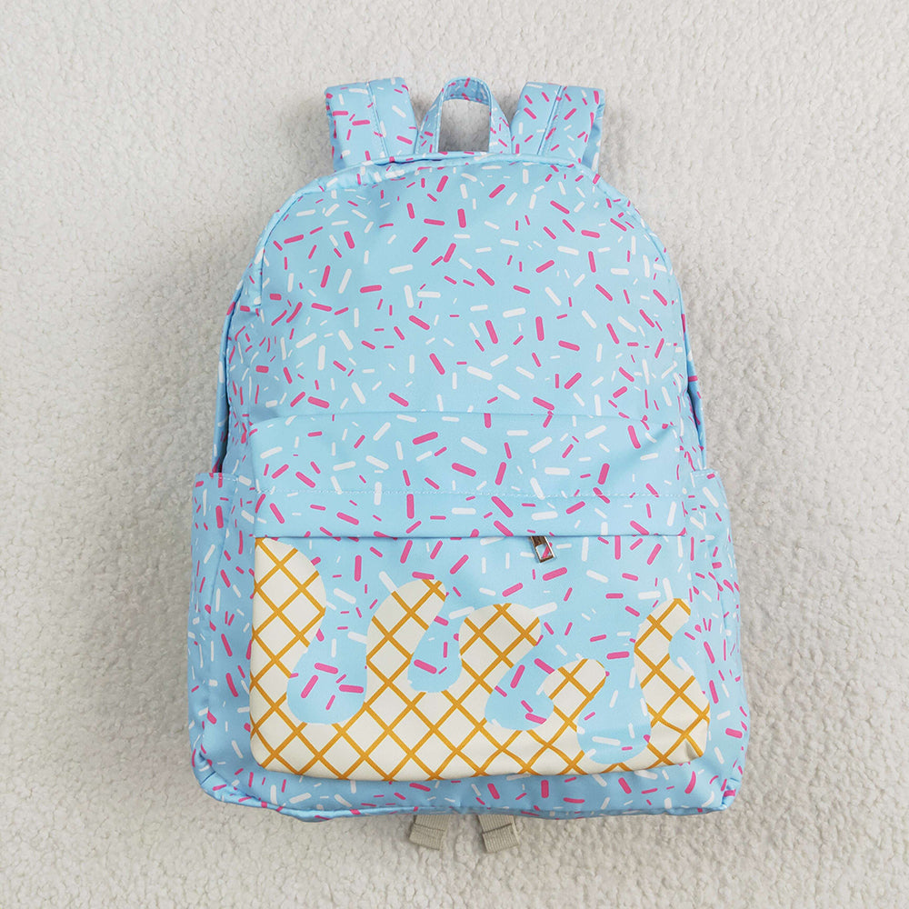 BA0297 baby girls blue drips sprinkles back to school backpacks bags