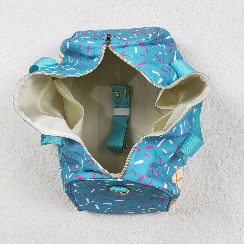 BA0304 Blue Drips Sprinkles Team Cheer Gym Duffles Bags