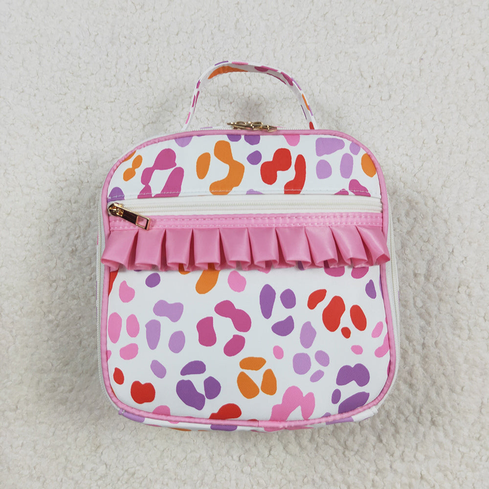BA0309  baby bag pink ruffle leopard lunch boxes bags