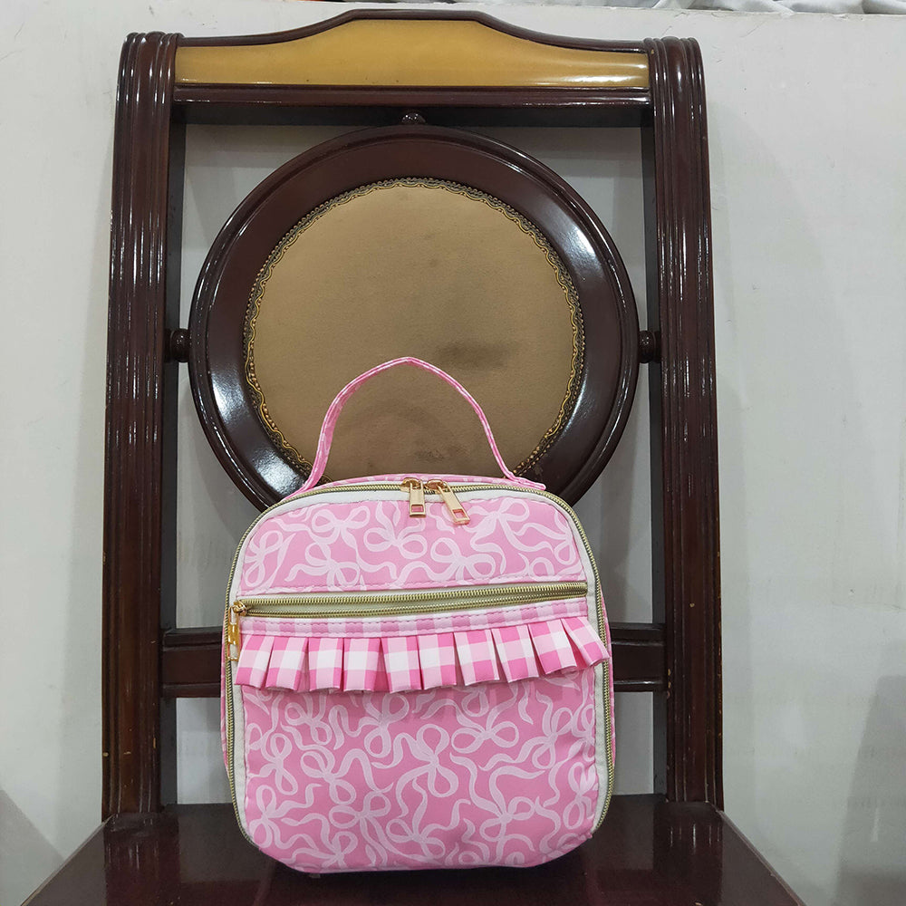 BA0310  baby bag pink ruffle bows lunch boxes bags