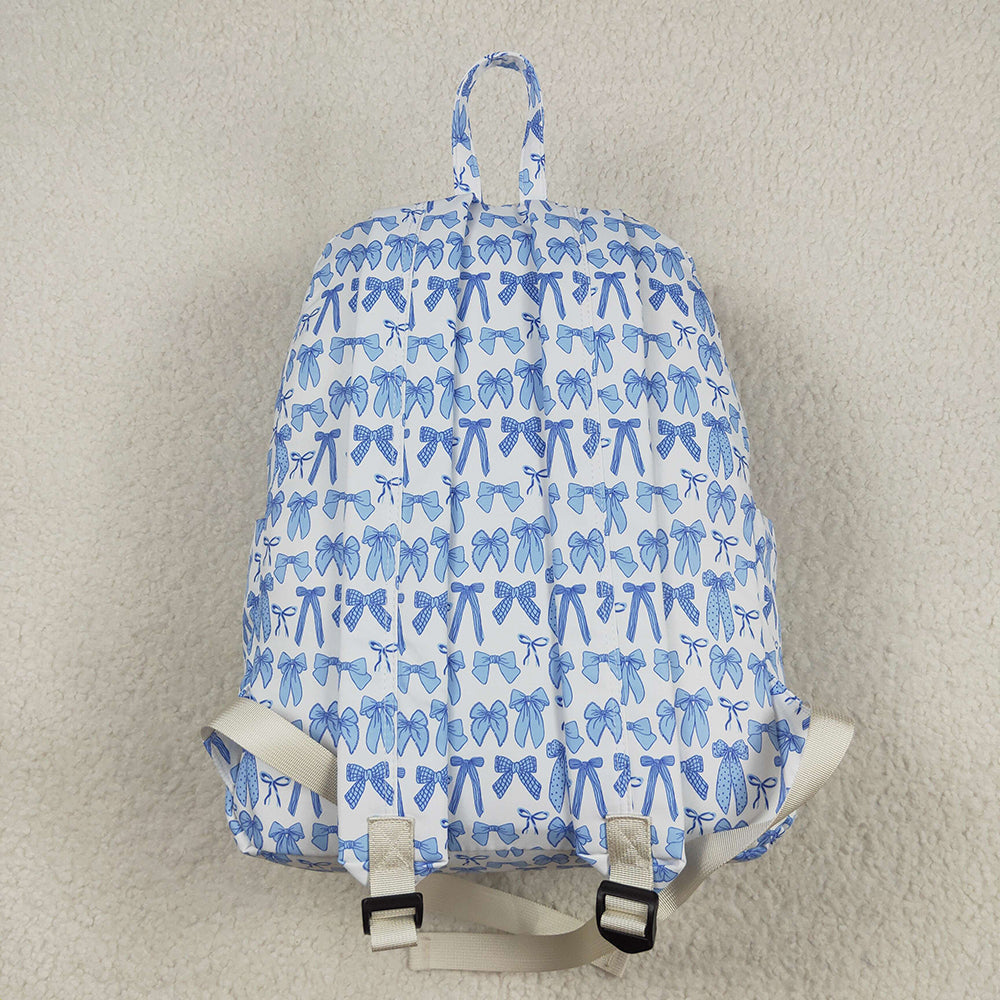 Two Colors Sibling Baby Girls Pink Blue Bows Backpacks Bags