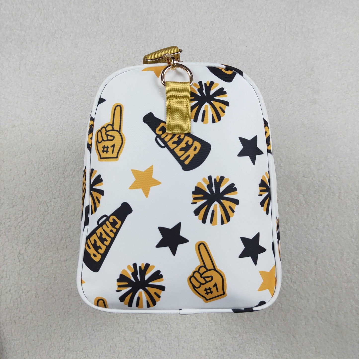 BA0370 Gold Black Team Cheer Gym Duffles Bags
