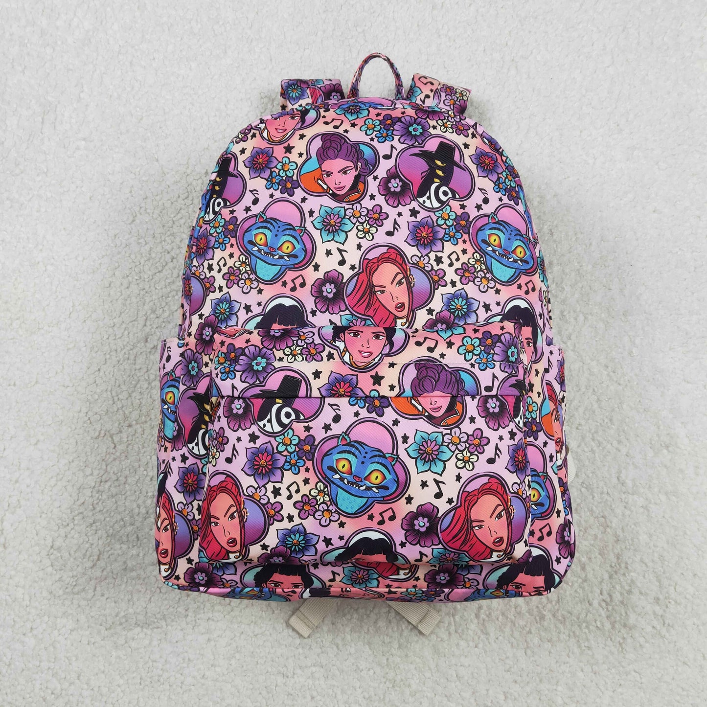 Sibling Baby Girls Cartoon Demon Hunter School Back Bags