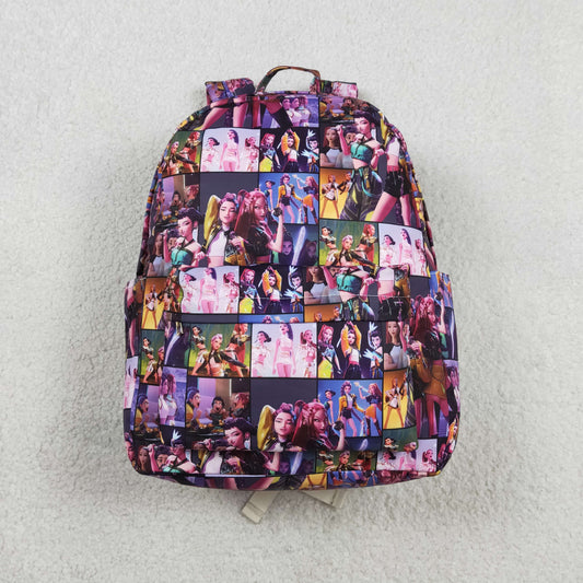 BA0386 Baby Girls Cartoon Demon Hunter Back to School Backpack Bags
