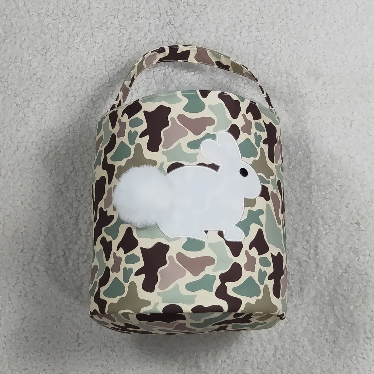 Sibling Baby Kids Embroidery Rabbits Camo Basket Bucket Bags