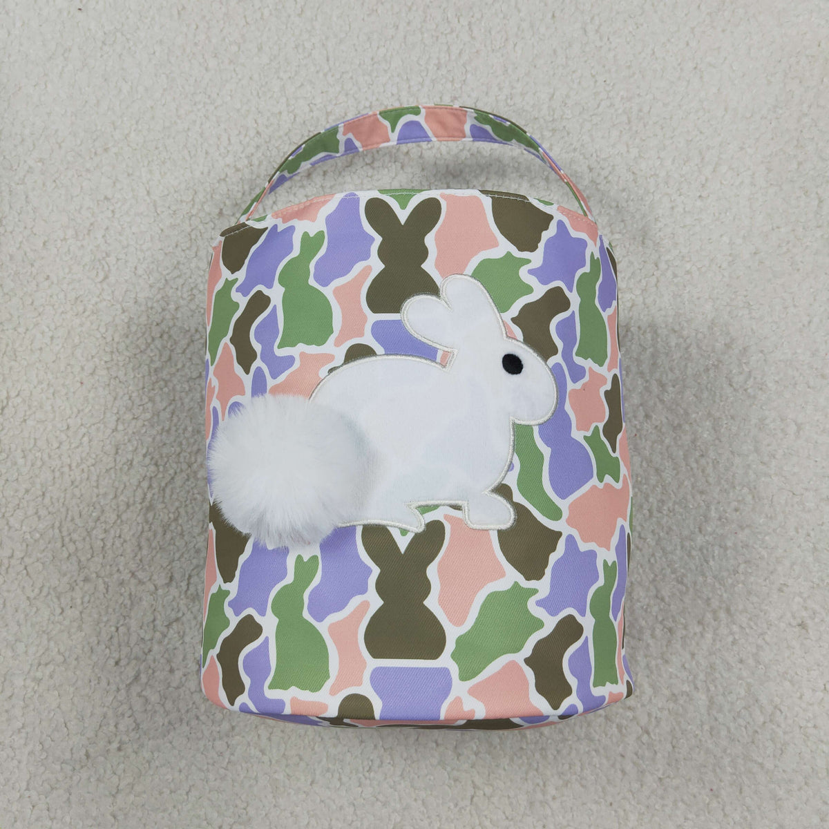 Sibling Baby Kids Embroidery Rabbits Camo Basket Bucket Bags