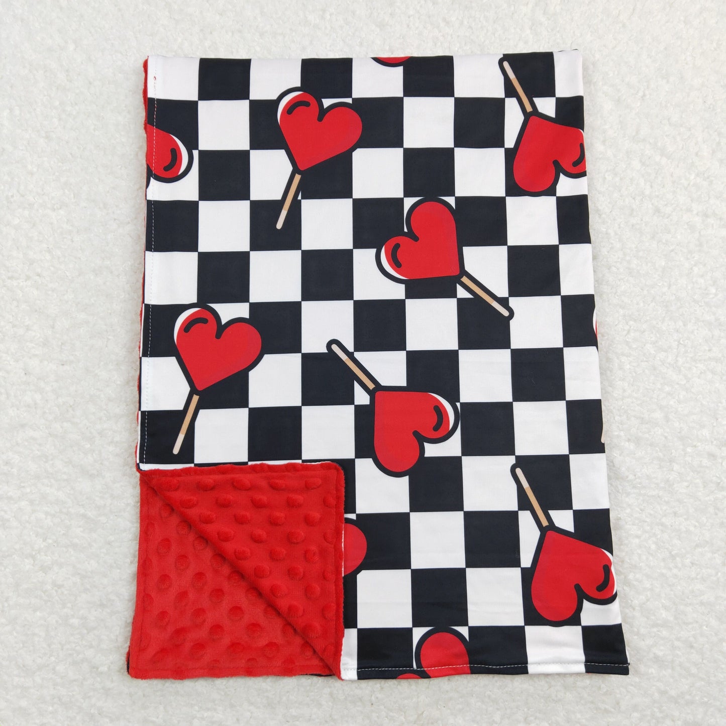 Sibling Baby Kids Hearts Valentines Blankets