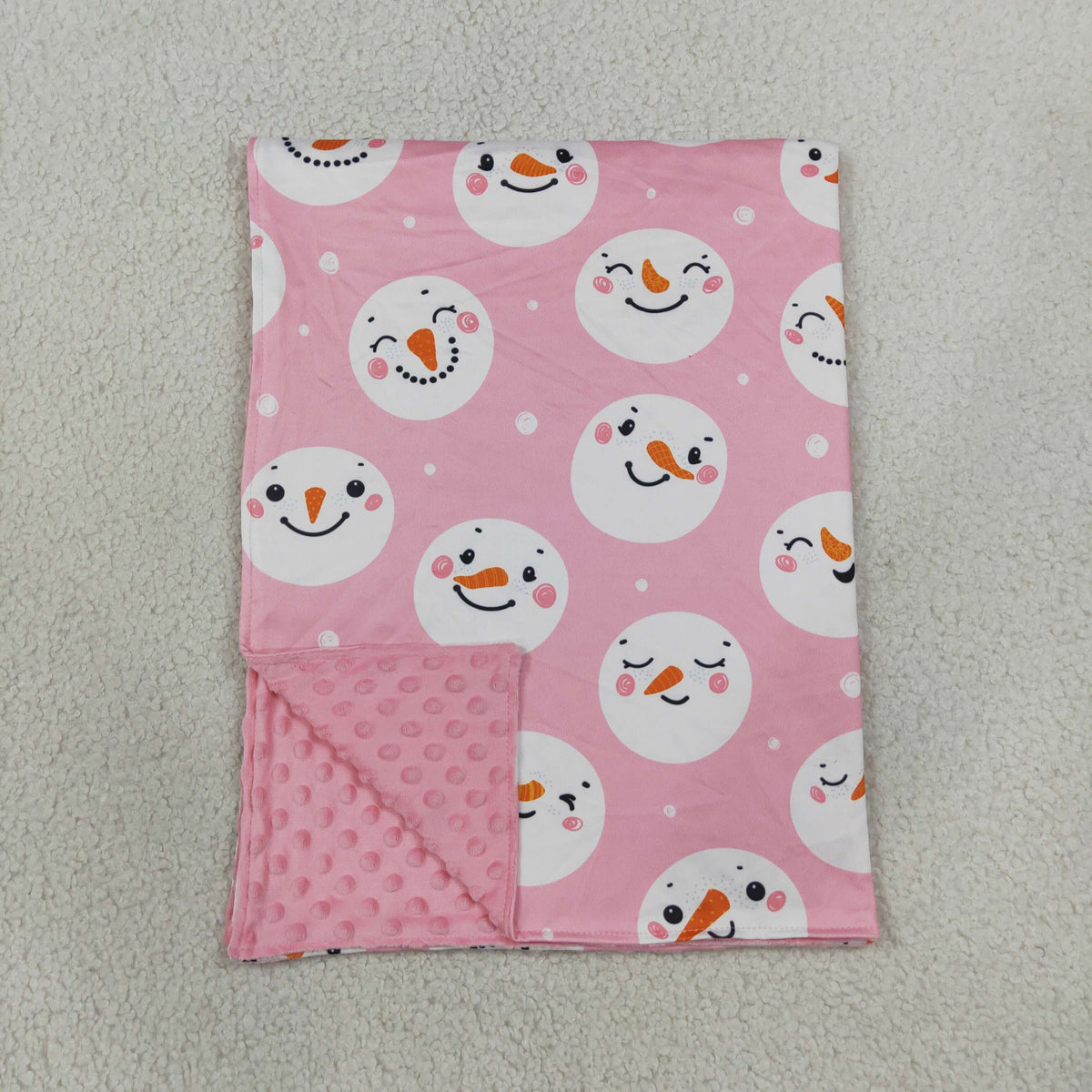 Sibling Baby Girls Pink Snowmen Christmas Pajamas Sets Zip Romper Blanked