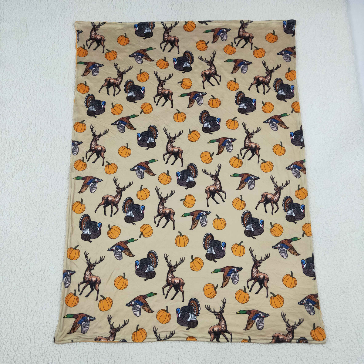 Sibling Baby Kids Pumpkins Deer Fall Hunting Pajamas Sets Zip Romper Blanked