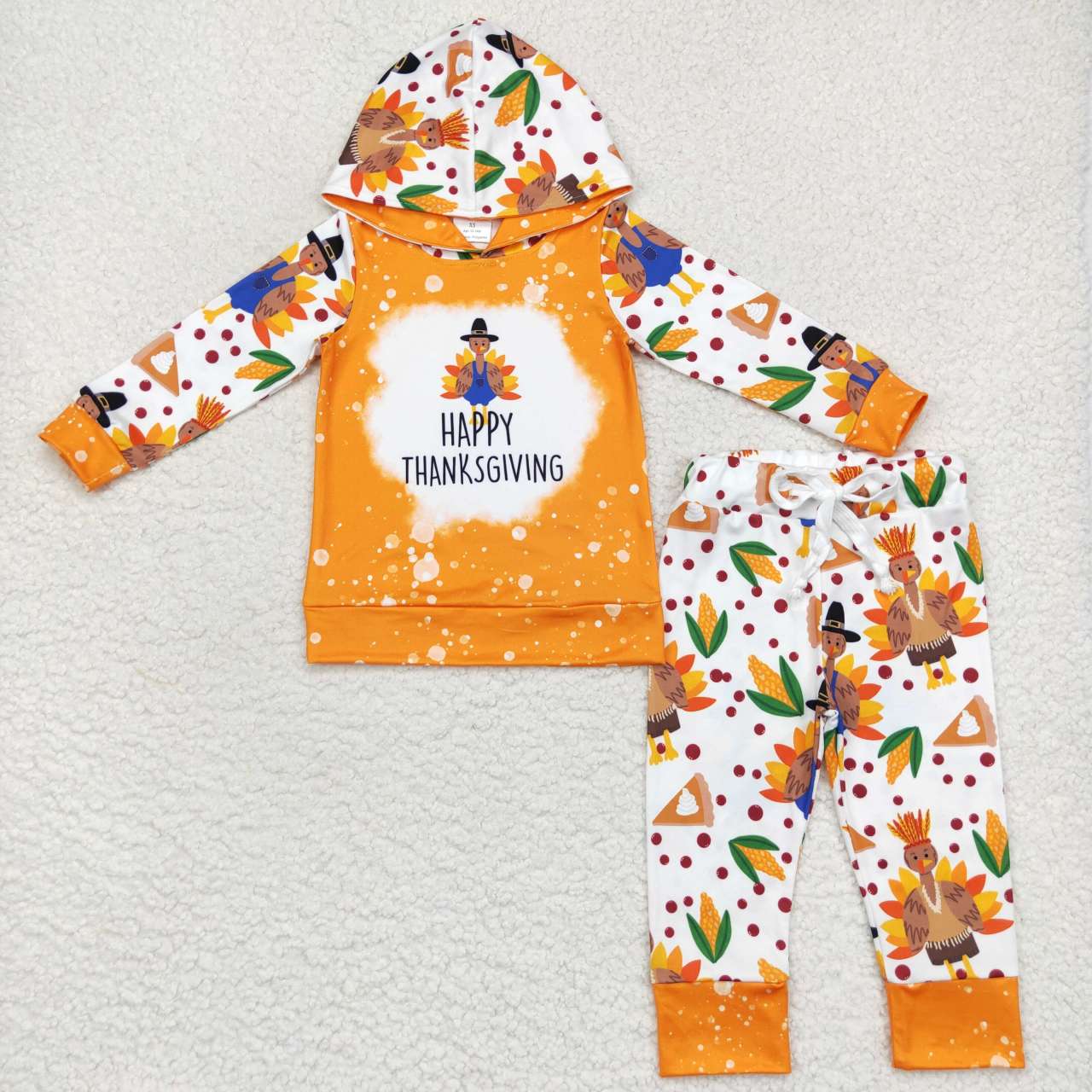 Sibling Baby Boys Girls Pumpkins Leopard Pockets Hoodies Leggings Pant Fall Clothes Sets
