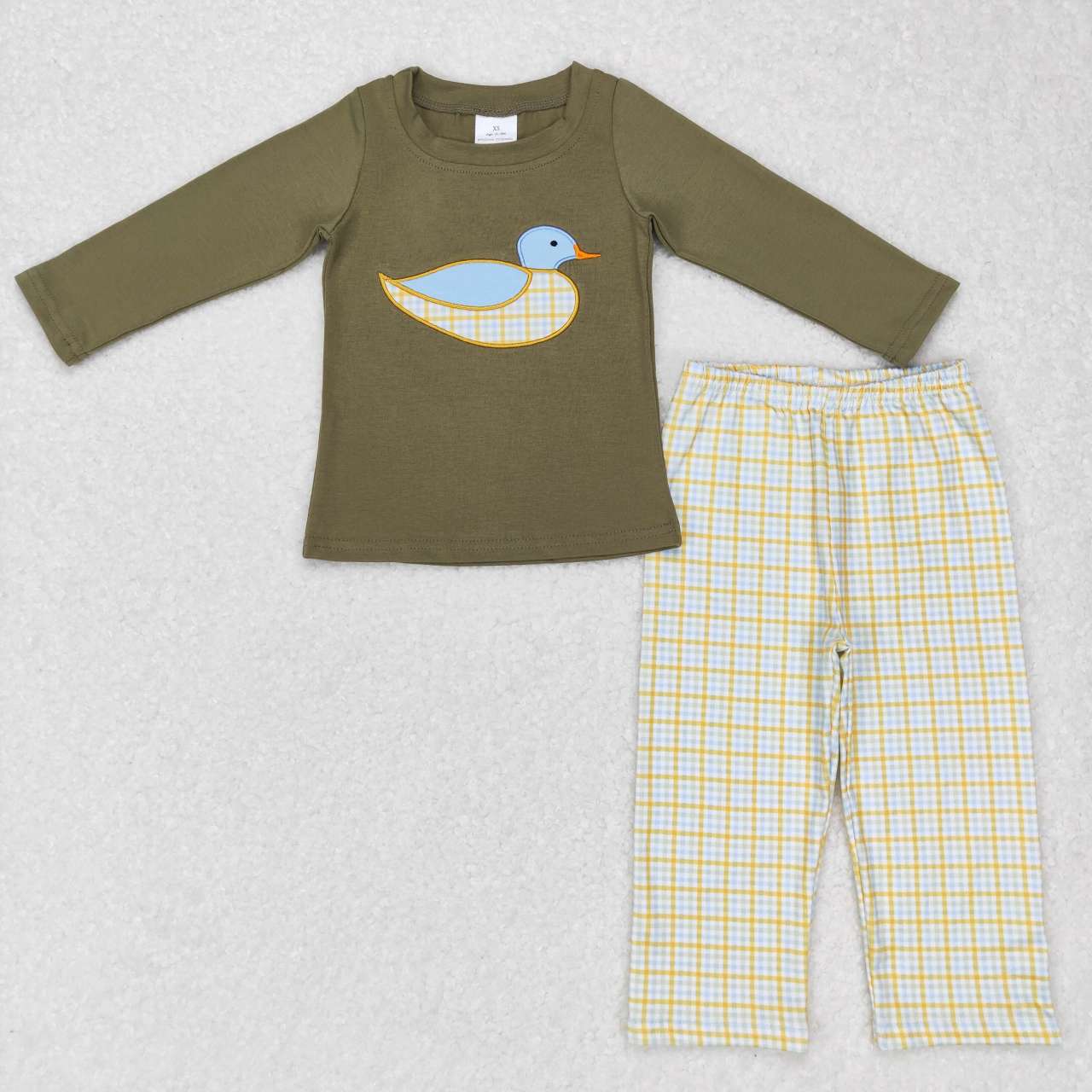 Sibling Baby Boys Embroidery Ducks Top Pockets Pants Hunting Clothes Sets