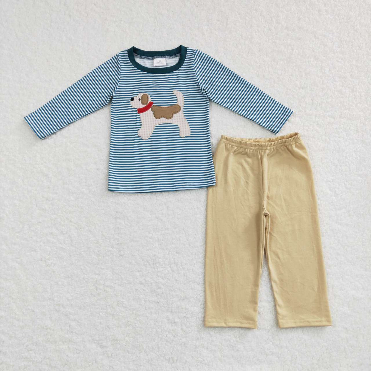 Sibling Baby Boys Long Sleeve Embroidery Dogs Ducks Fishing Pants Hunting Clothes Sets