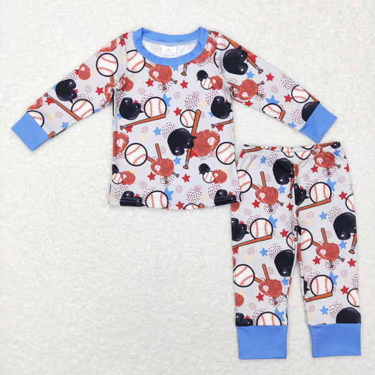BLP0418 toddler boy clothes baseball pajamas set