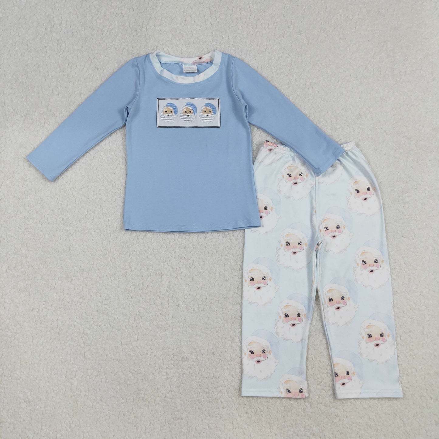 BLP0505 Baby Boys Embroidery Santa Top Pants Christmas Clothes Sets
