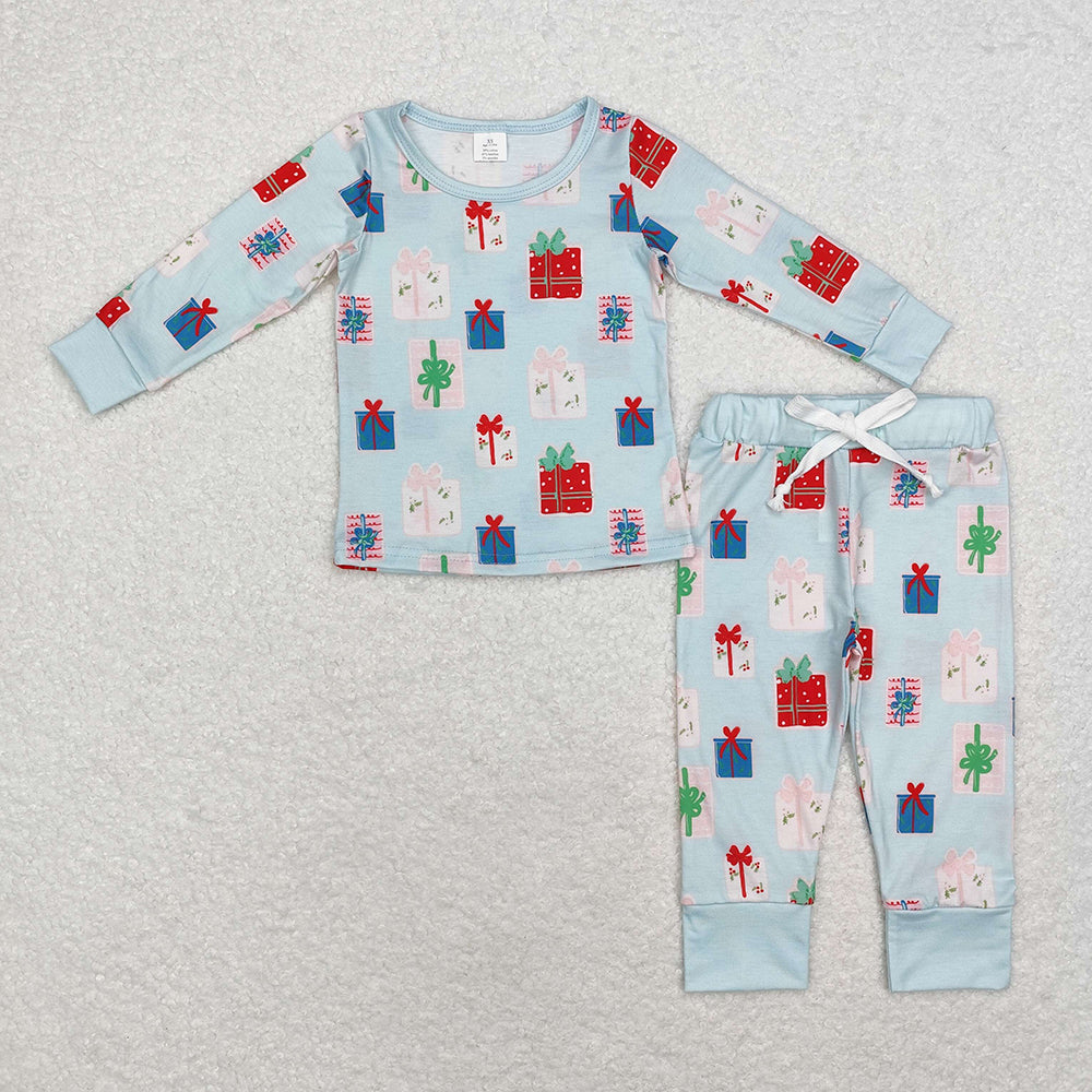 Sibling Baby Girls Santa Trees Gifts Top Pant Christmas Pajamas Clothes Sets