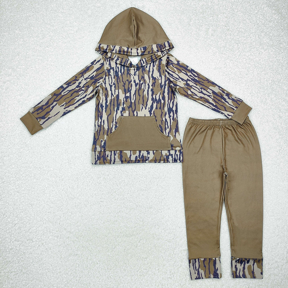 BLP0961 baby girls boys bottomland camouflage hunting hooded sets