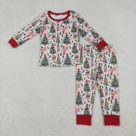 BLP1206 Baby Boys Trees Gifts Soldiers Top Pants Christmas Pajamas Sets