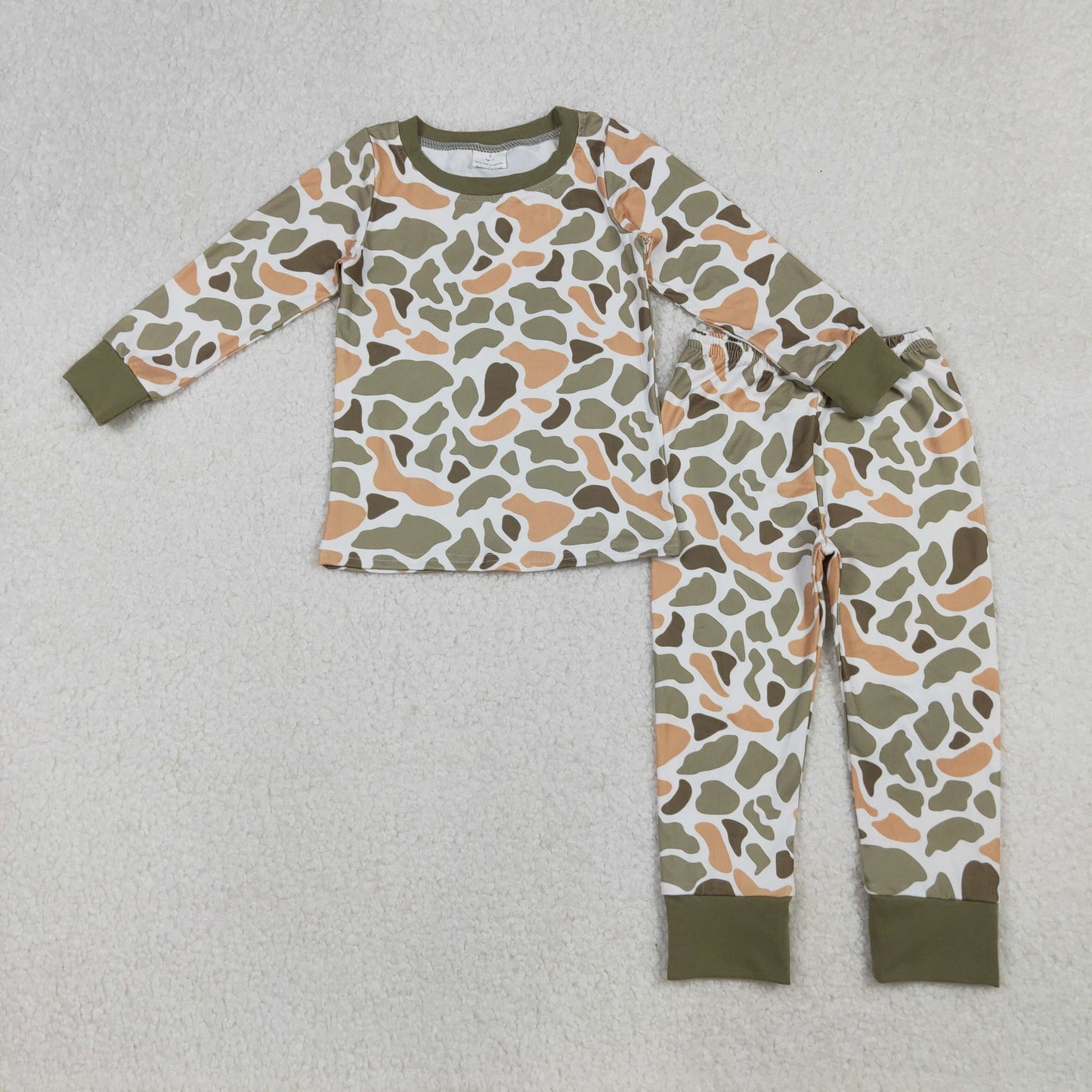 Sibling Baby Boys Green Orange Camo Southern Pajamas Button Shirts Hoodies Top