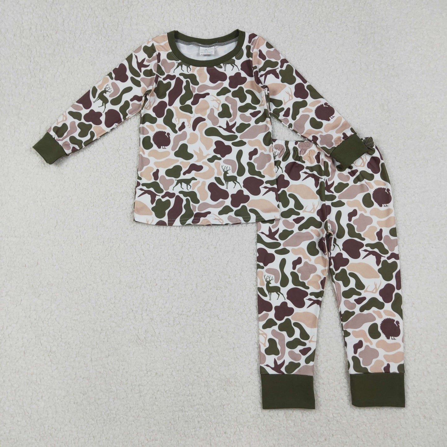 Sibling Baby Boys Southern Camo Ducks Dogs Deer Top Pants Hunting Pajamas Clothes Sets