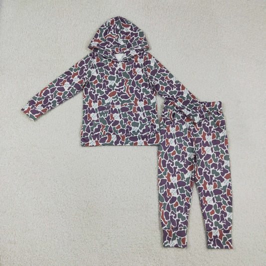 BLP1412 Baby Boys Southern Camo Baseballs Hoodie Pockets Joggers Team Clothes Sets