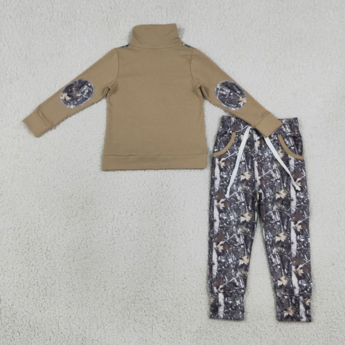 Sibling Baby Boys Ducks Leaves Camo Zip Pullovers Pockets Joggers Hunting Clothes Sets
